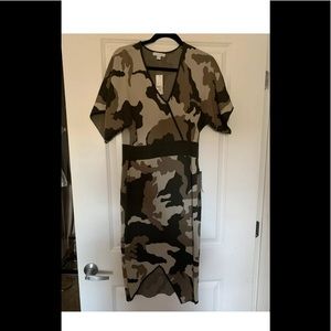 Eva Mendes NWT Camo Print knit dress